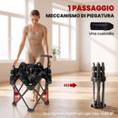 Trampolino Elastico per Adulti Ø104 cm Richiudibile con Sistema di Apertura-Chiusura Maniglia Regolabile e 24 Molle Bungee in Metallo e PP Nero      