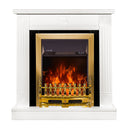 Camino Elettrico da Pavimento 86,5x82x25 cm Effetto Fiamma 2000W Donald & Galileo gold Bianco/nero