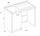 Lavatoio e Coprilavatrice 109x60x89cm Asse in Legno Montegrappa Marella Bianco Sinistro con Cesto
