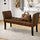 Panca Fondoletto Ingresso 111x40x60 cm con Piedi in Legno e Rivestimento Ecopelle Marrone