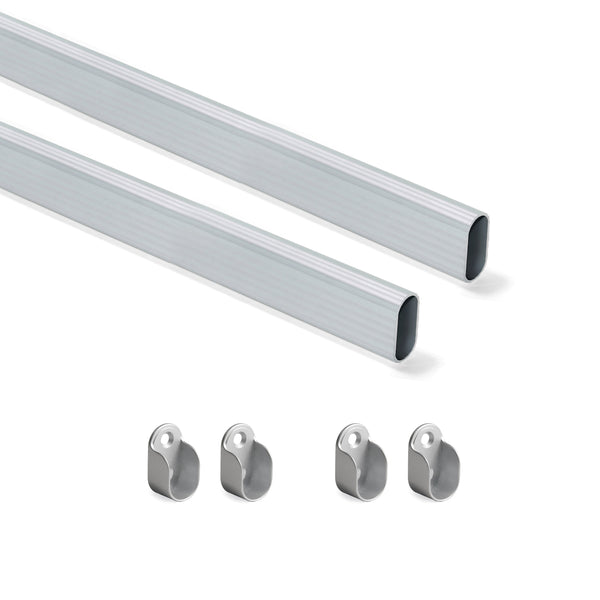 sconto Kit Tube pour Coffret 30 x 15 mm Aluminium L 0,75 m Aluminium Anodisé Mat et Zamak Emuca