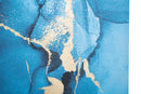 Stampa Dipinta Blu Rey 80x3x120 cm in Legno e Tessuto