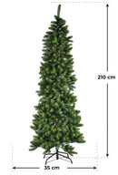 Albero di Natale Artificiale 210 cm 752 Rami Monte Amiata Slim Verde