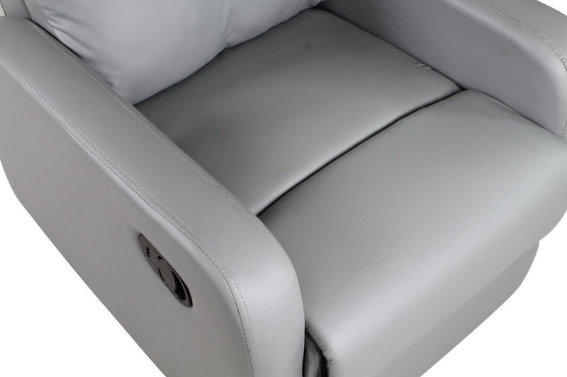 Poltrona Relax Manuale Reclinabile in Similpelle Vandi Grigia