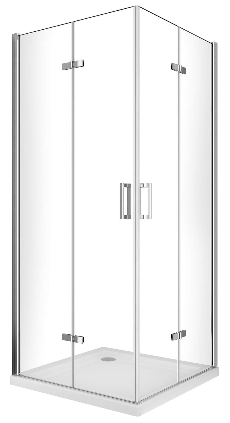 Box Doccia Angolare 2 Ante Battenti in Cristallo Trasparente 6mm H190 Varie Misure