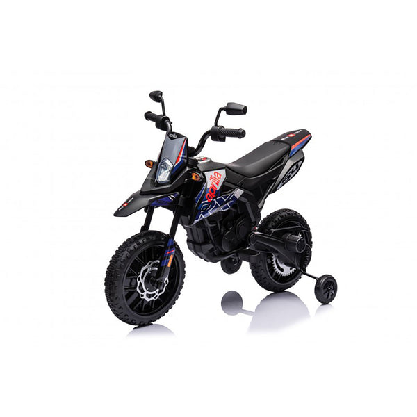 online Moto Elettrica per Bambini Aprilia RX-125 Small 12V Cross Sedili In Pelle Luci Led Bluetooth Sospensioni a Molla Blu