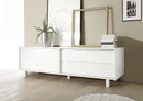 Credenza Mobile Soggiorno 2 Cassetti 1 Porta in Melamina 206x50x63cm TFT Aladdin Bianco