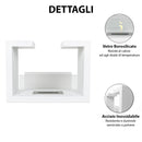 Camino a Bioetanolo da Terra Venus Free Standing Geometrico e Vetri Protettivi Serbatoio 850 ml in Acciaio Verniciato Bianco      