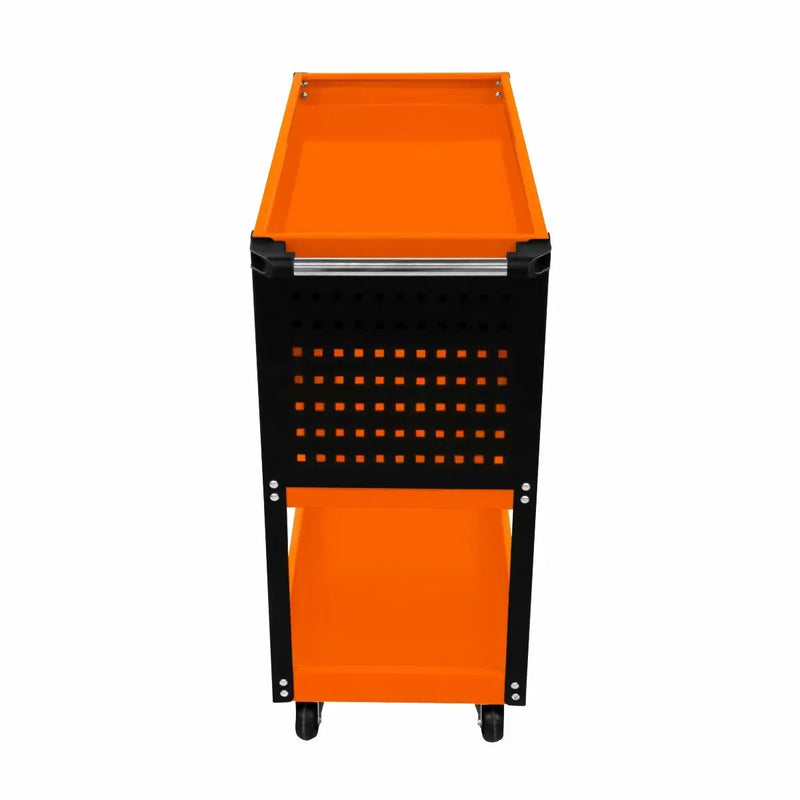 Carrello Portautensili per Officine 3 Ripiani 81,4x79x36,4 cm in Acciaio Arancione