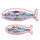 Ensemble de 2 Plateaux à Décor de Poissons en Dolomite Dure VdE Tivoli 1996 Los Cabos