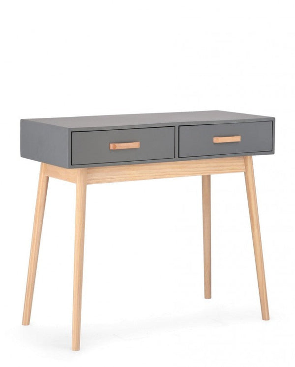sconto Console 2 tiroirs 90x40x79 cm Ordinaire en Bois Gris