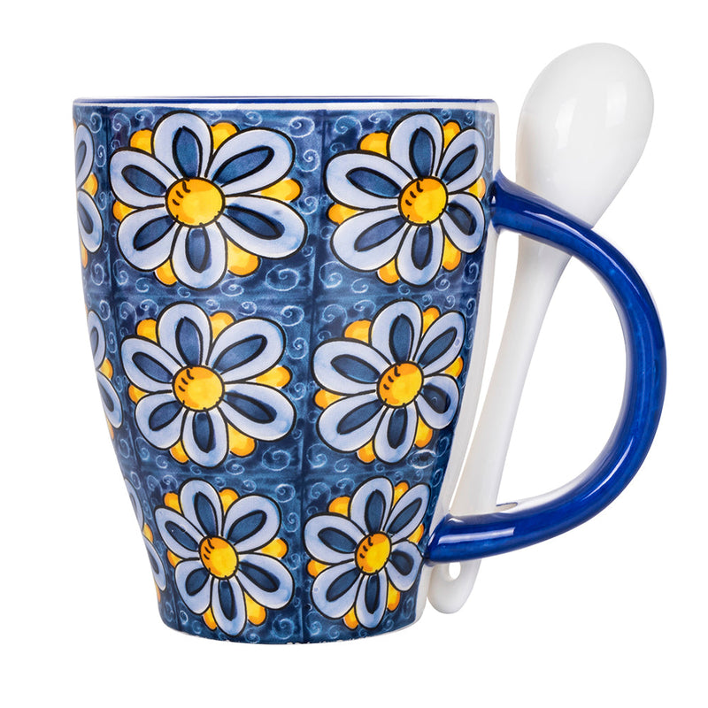 Tazza con Cucchiaino 12xØ8x10 cm in Ceramica VdE Tivoli 1996 Infinito elba