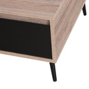 Tavolino da Caffè per Soggiorno con Cassetto Rovere e Nero 120x56x35 cm 