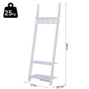 Appendiabiti da Ingresso a 3 Ripiani 4 Ganci in Legno Bianco 67x38.5x196 cm 