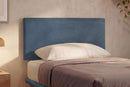 Letto 1 Piazza e Mezza con Rete Rivestita Microfibra Blu Tessis Testata Flat Varie Misure