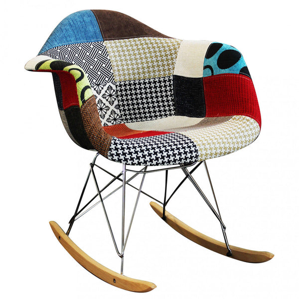 Fauteuil à bascule Moritz 53x47x82 h cm en Patchwork Wood prezzo