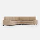 Divano Angolare 6 Posti 286x226x85 cm Sakar in Tessuto Beige