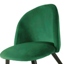 Set 4 Sedie Imbottite 49x52x79 cm in Velluto Verde e Nero
