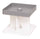 Table basse moderne 40x40x33,5 cm en polypropylène rigide gris
