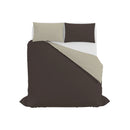 Copripiumino con Sacco e Federe in Tinta Unita Double Face Linea Vera Marrone e Tortora