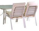 Set da Giardino Tavolo e 6 Sedie in Acciaio Ruston Bianco e Crema