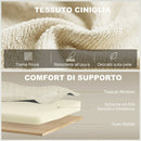 Divano Letto 2 Posti 3 in 1  con Schienale Regolabile in 3 Posizioni con 2 Cuscini in Ciniglia Beige      