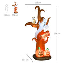 Albero Fantasma Gonfiabile Halloween H274 cm con LED in Poliestere Impermeabile