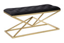 Panca Piramid 100x40x45 cm in Ferro e Spugna e Poliestere Oro e Nero