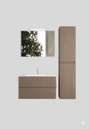Mobile da Bagno Sospeso con Lavabo 80 cm e Specchio Urano Light Tortora      
