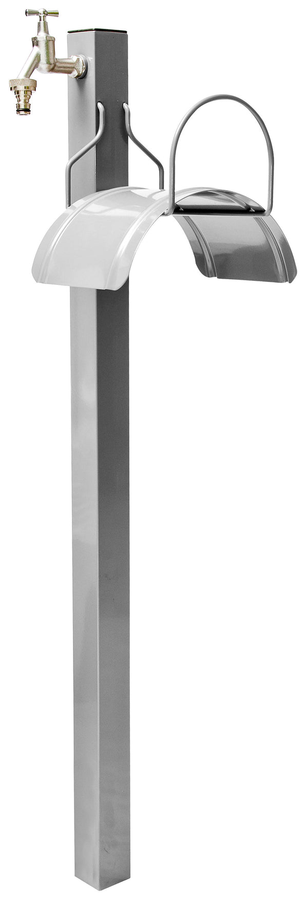prezzo Porte-tuyau et robinet pour fontaine d'extérieur en acier gris