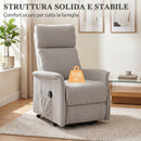 Poltrona Elettrica Alzapersona Reclinabile 69x91x106 cm con Schienale Alto e Telecomando in Ciniglia Grigio Chiaro      