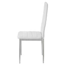 Set 6 Sedie 41x41x96 cm in Similpelle da Interno Bianche