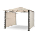 Gazebo da Giardino 3x3m Telo in Poliuretano 2 Tettoie con Chiusura a Gas e Ventilazione Taddei Razzaq Duo Beige