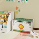 Baule Portagiochi per Bambini 60x37x39 cm con Coperchio in MDF Verde  