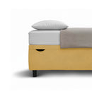Letto Singolo Contenitore Imbottito Microfibra Ocra BoxMax Testata Square Varie Misure