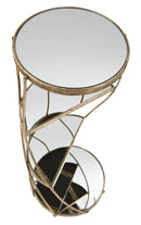Porta Telefono Twisty Ø38x86 cm in Ferro MDF e Vetro Oro