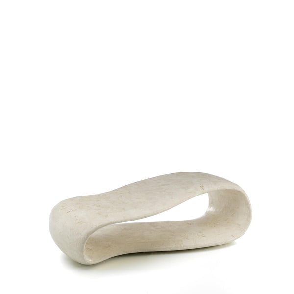 Tavolino da Soggiorno 123x60x34 cm in Pietra Fossile Scarf Beige prezzo