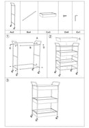 Carrello Fashion 56x37x81 cm in Ferro Nero e Oro