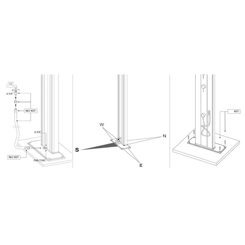 Doccia da Giardino Miscelatore Temporizzato e Lavapiedi Arkema Funny Yin Grigio Antracite