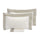 Housse de couette double avec sac et taies d'oreiller Bords en Satin Garrini Eveline Ivoire / Sable