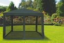 Gazebo da Giardino in Metallo 3x3m con Zanzariera Soriani Dakar Grigio
