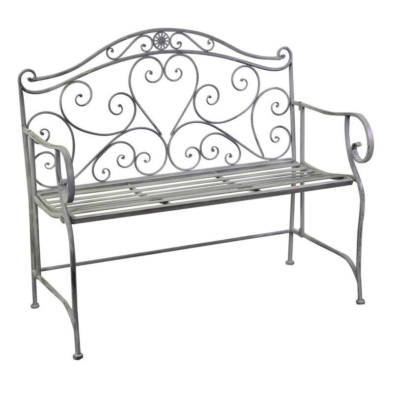 Panchina da Giardino 103x54xh95 cm in Metallo Ragusa Grigio