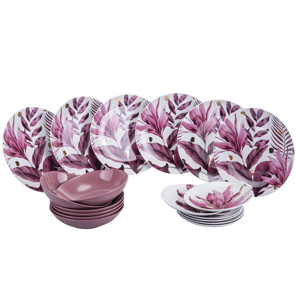 acquista Service De Table 18 Pièces en Porcelaine et Grès VdE Tivoli 1996 Les Serres Rouge