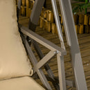 Dondolo da Giardino 3 Posti 190x120x178 cm in Acciaio e Poliestere Marrone e Cachi