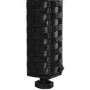 Set Salotto da Giardino in Rattan Sintetico Tavolo 2 Poltrone 2 Poff Nero 