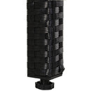 Set Salotto da Giardino in Rattan Sintetico Tavolo 2 Poltrone 2 Poff Nero 