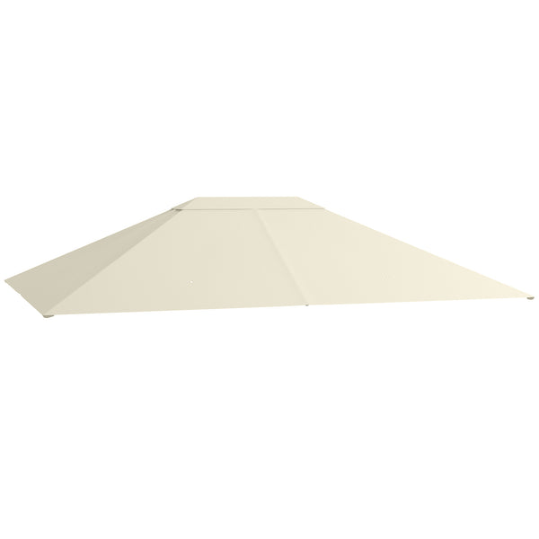 online Tetto di Ricambio 4x3 m per Gazebo Anti UV con Presa d'Aria in Poliestere Bianco Crema
