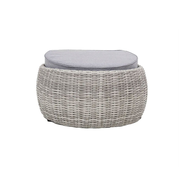 online Pouf da Giardino Santorini 68x57x35 cm in Polyrattan Grigio