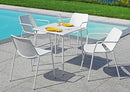 Tavolo Quadrato da Giardino 70x70 cm in Ferro Vorghini Messina Bianco