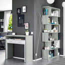 Scrivania Consolle Estensibile 99x36/70x88 cm 2 Cassetti Bianco e Cemento